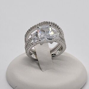 Gorgeous 925 Silver wedding Set Ring women Jewelry White  Sapphire Ring. R28
